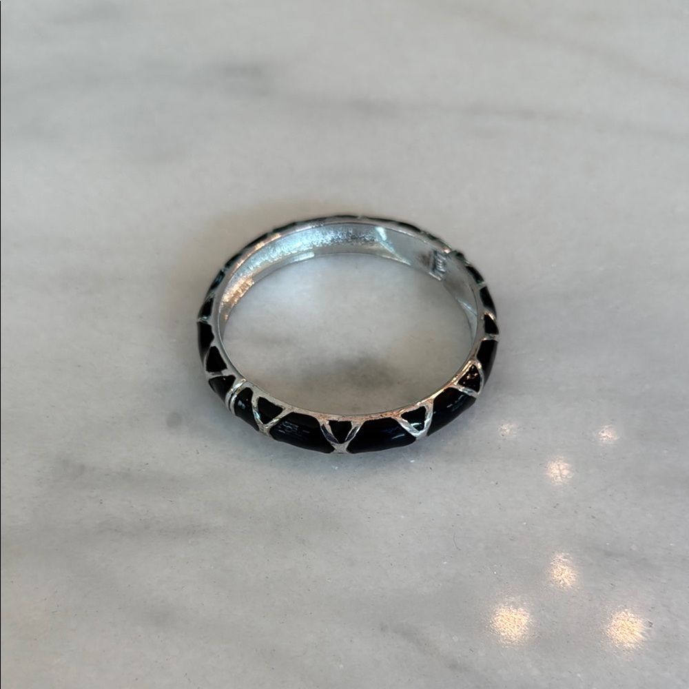 Silver and Black Geometric Bracelet
